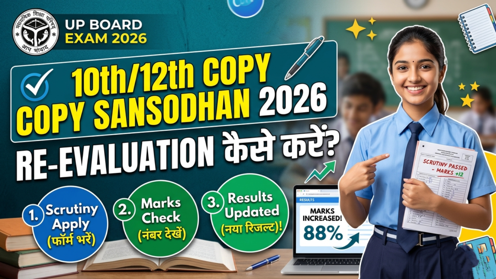 How to Recheck UP Board 10th 12th Copy or Result Sansodhan 2026